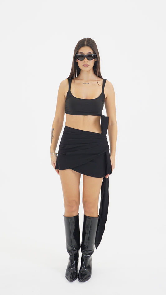 Infinite wrap mini skirt