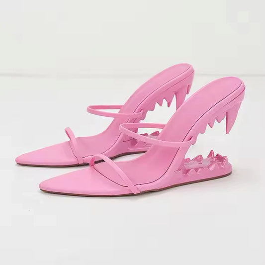 Pink shark heels