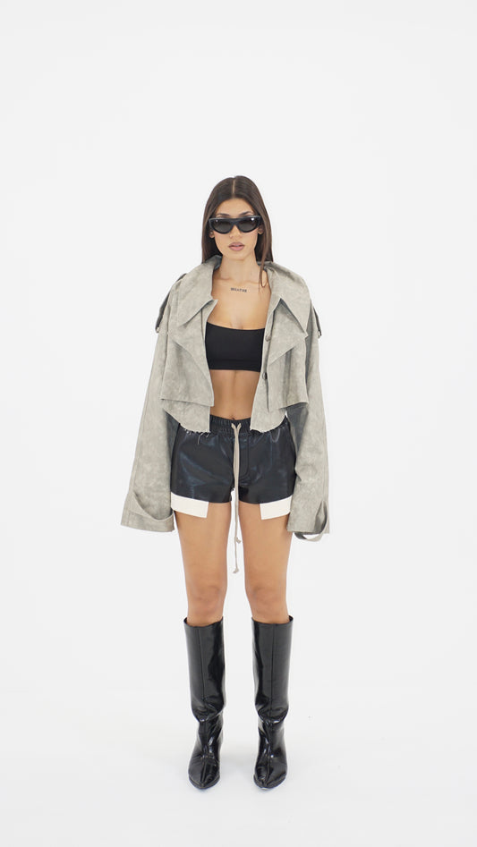 Obsidian patent mini shorts