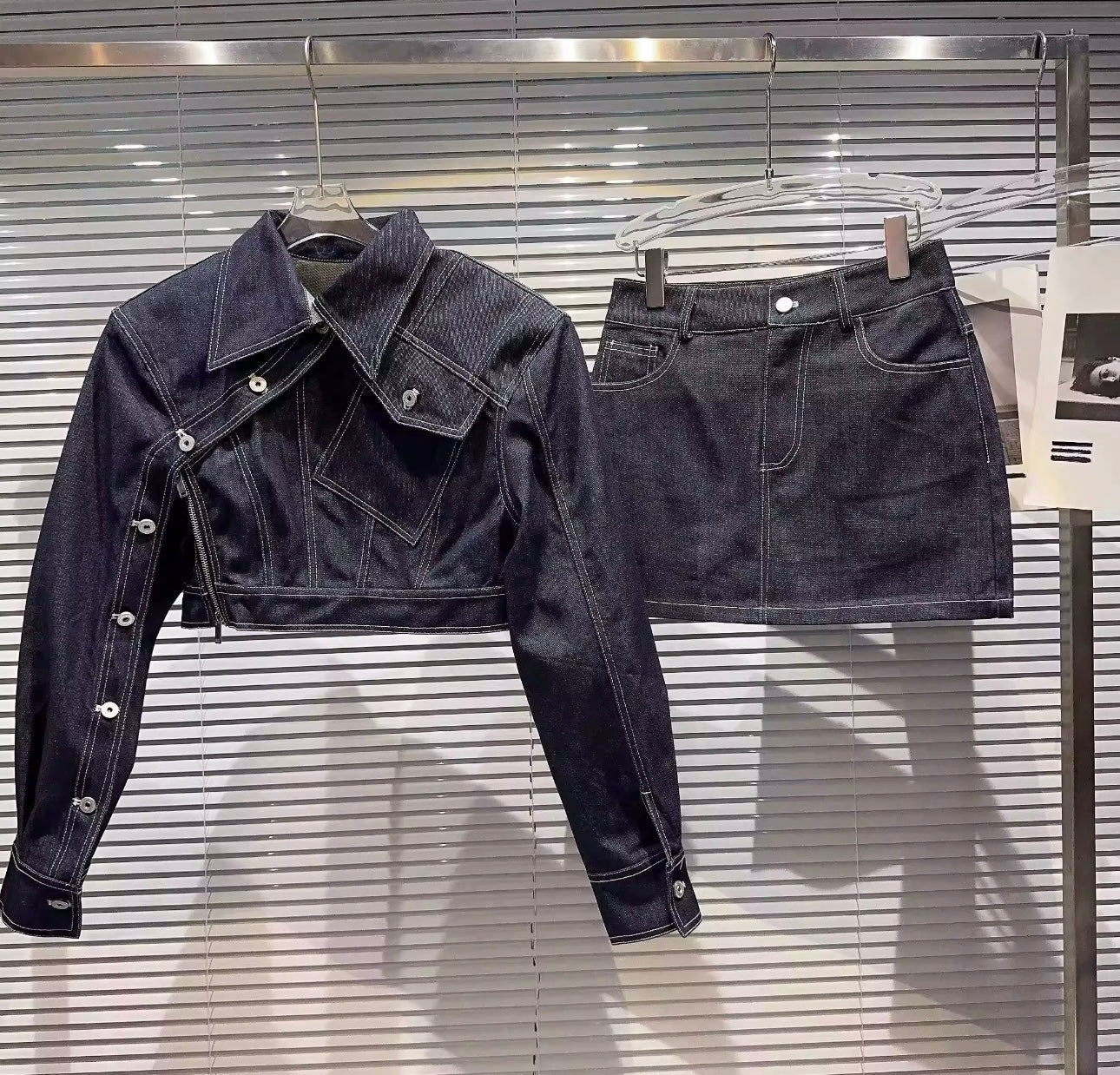 Okatashu 2 piece denim set