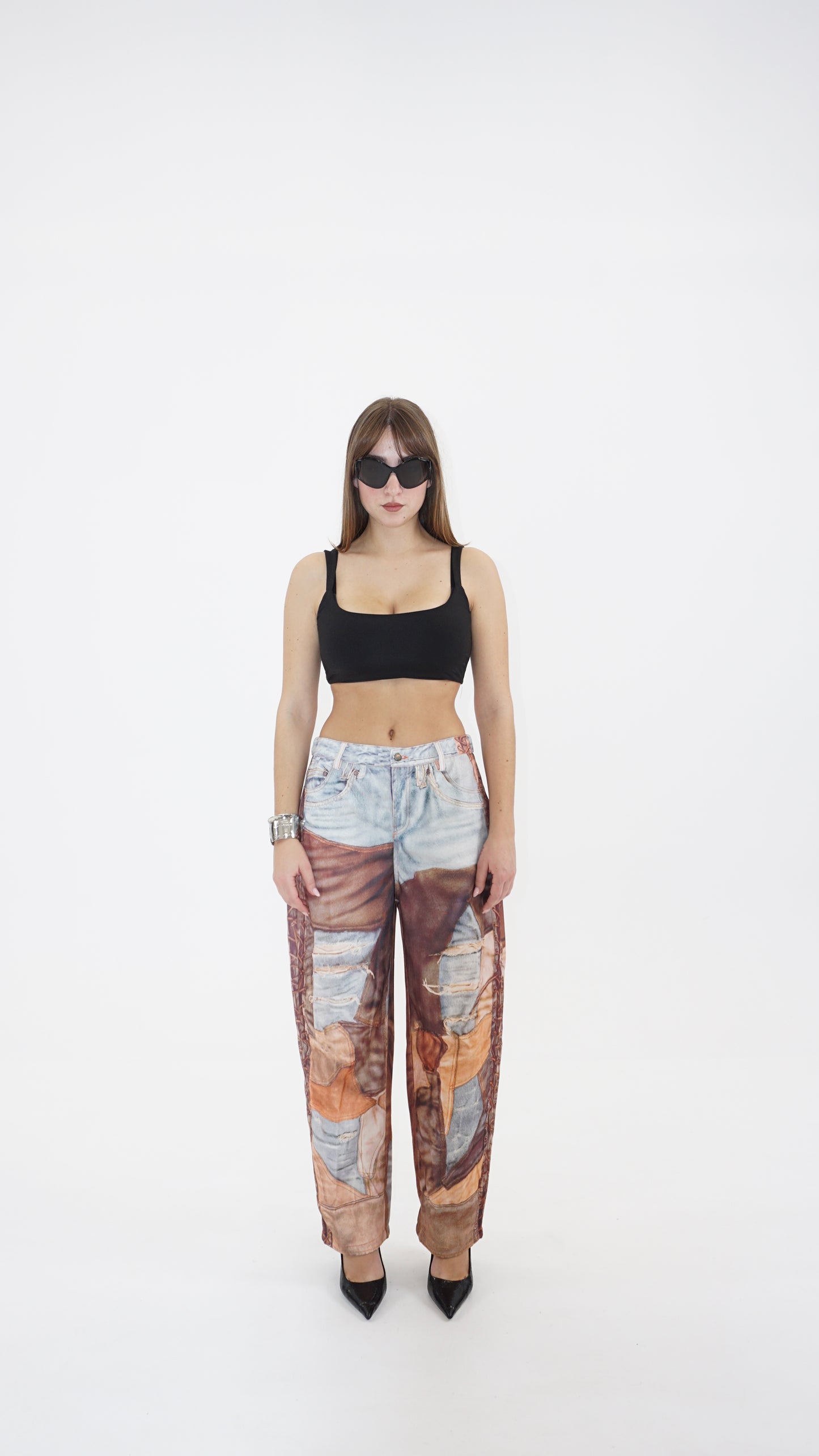 Collage patchwork denim