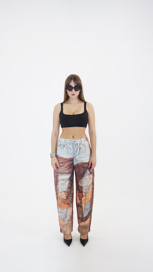 Collage patchwork denim