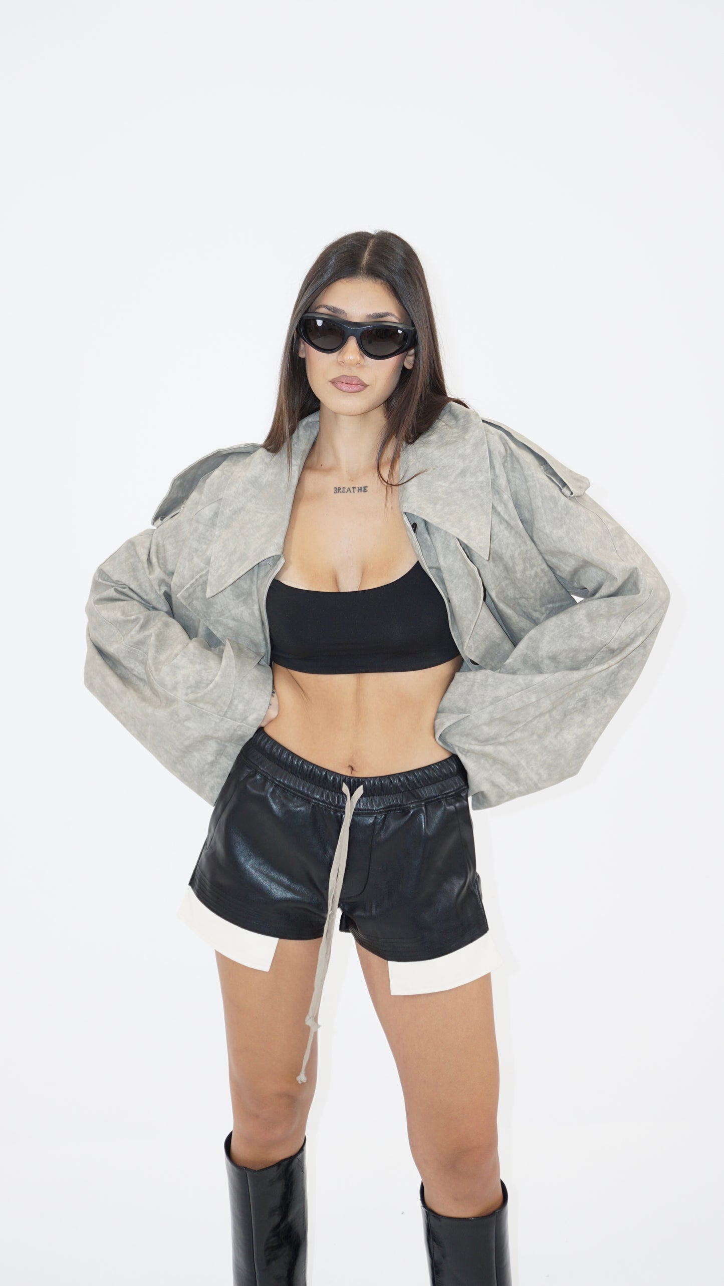 Obsidian patent mini shorts
