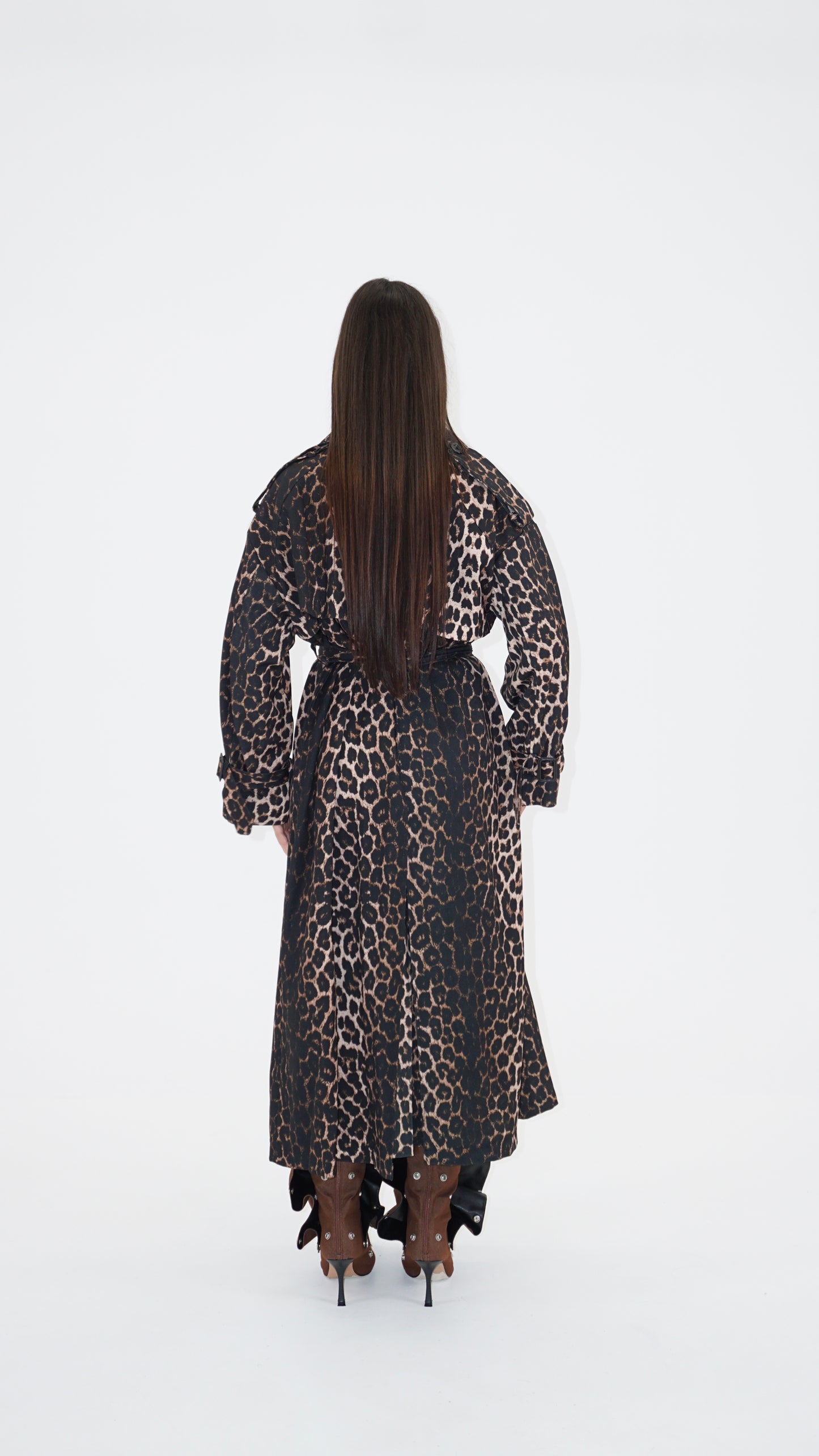 Leopard trench coat