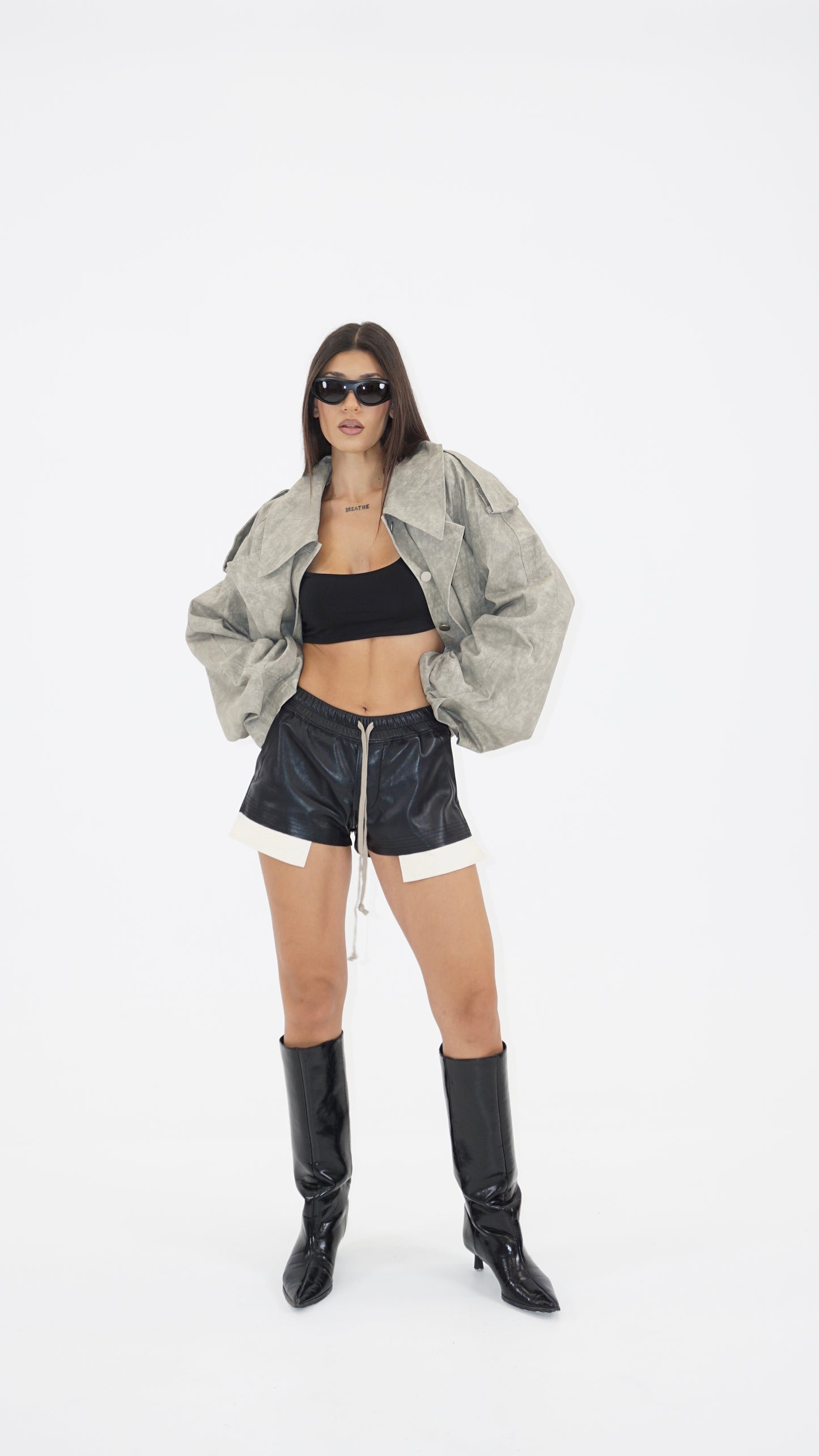 Obsidian patent mini shorts
