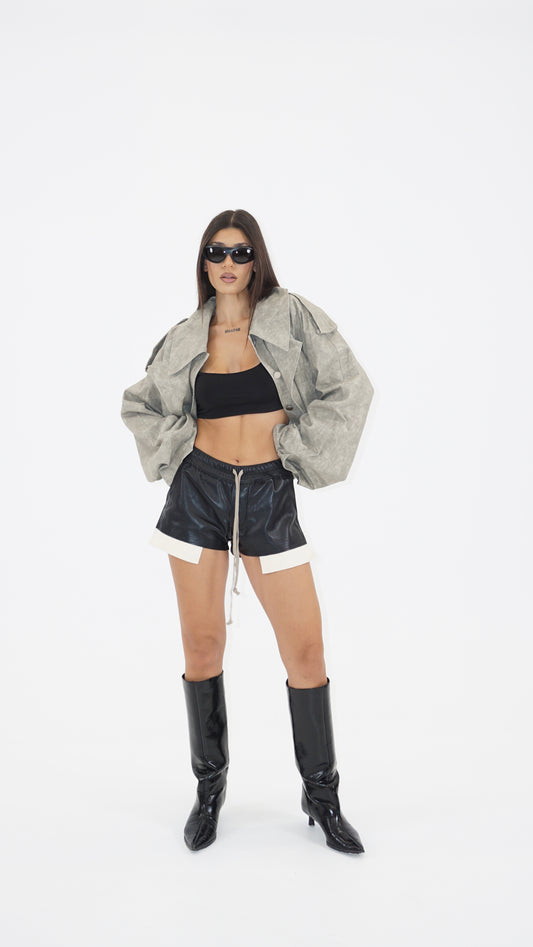 Obsidian patent mini shorts