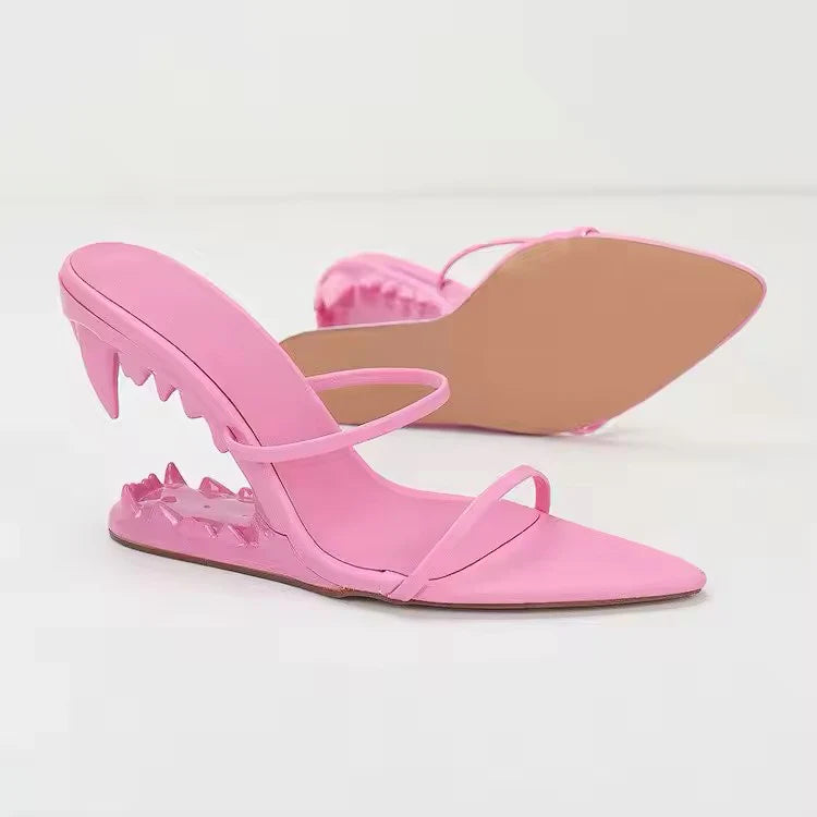 Pink shark heels