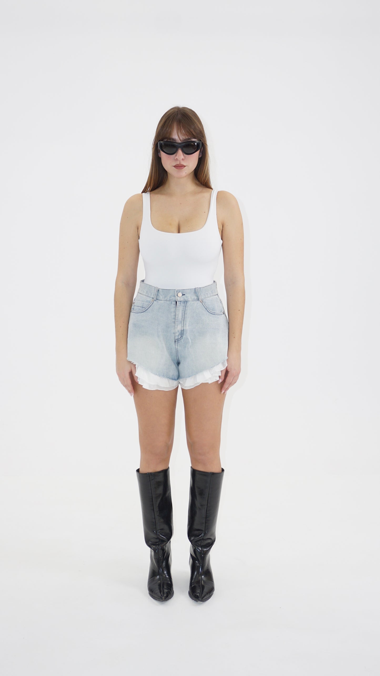 The ruffle mini shorts
