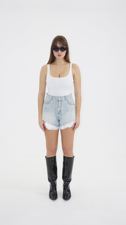 The ruffle mini shorts