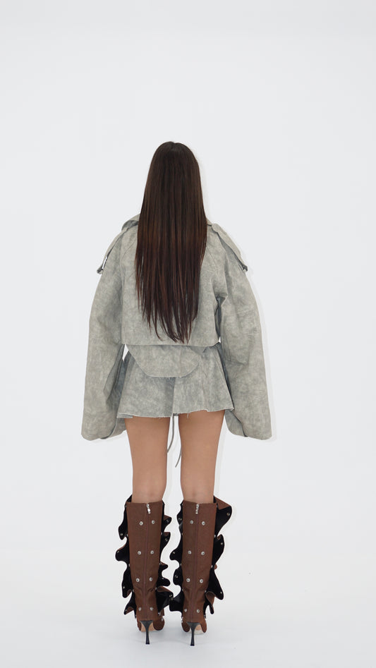 2 piece khaki trench set